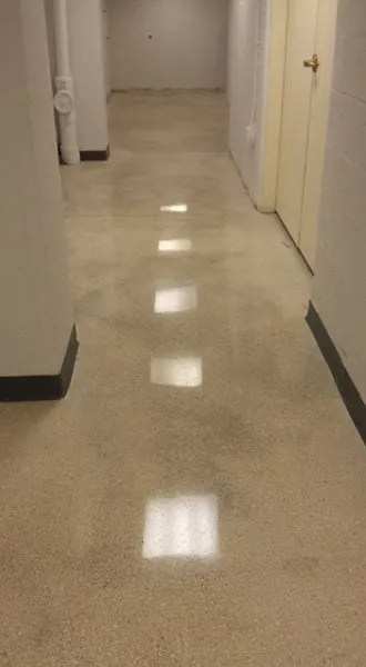 Polished concrete corridor